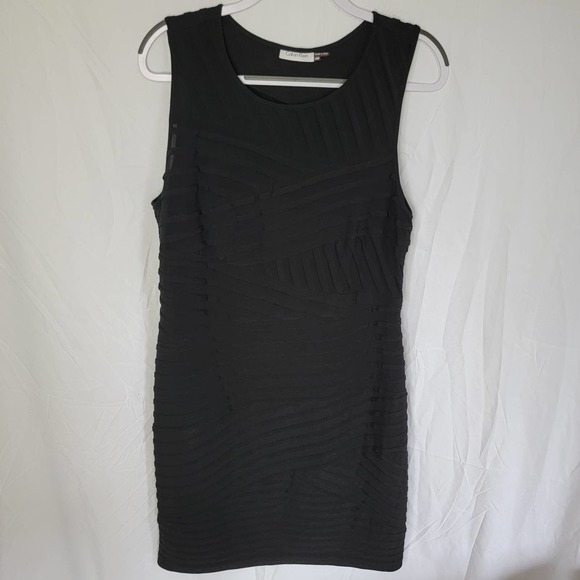 Calvin Klein Dresses & Skirts - Calvin Klein Black Sleeveless Sheath Layered Midi Career Women's Dress Size 14W